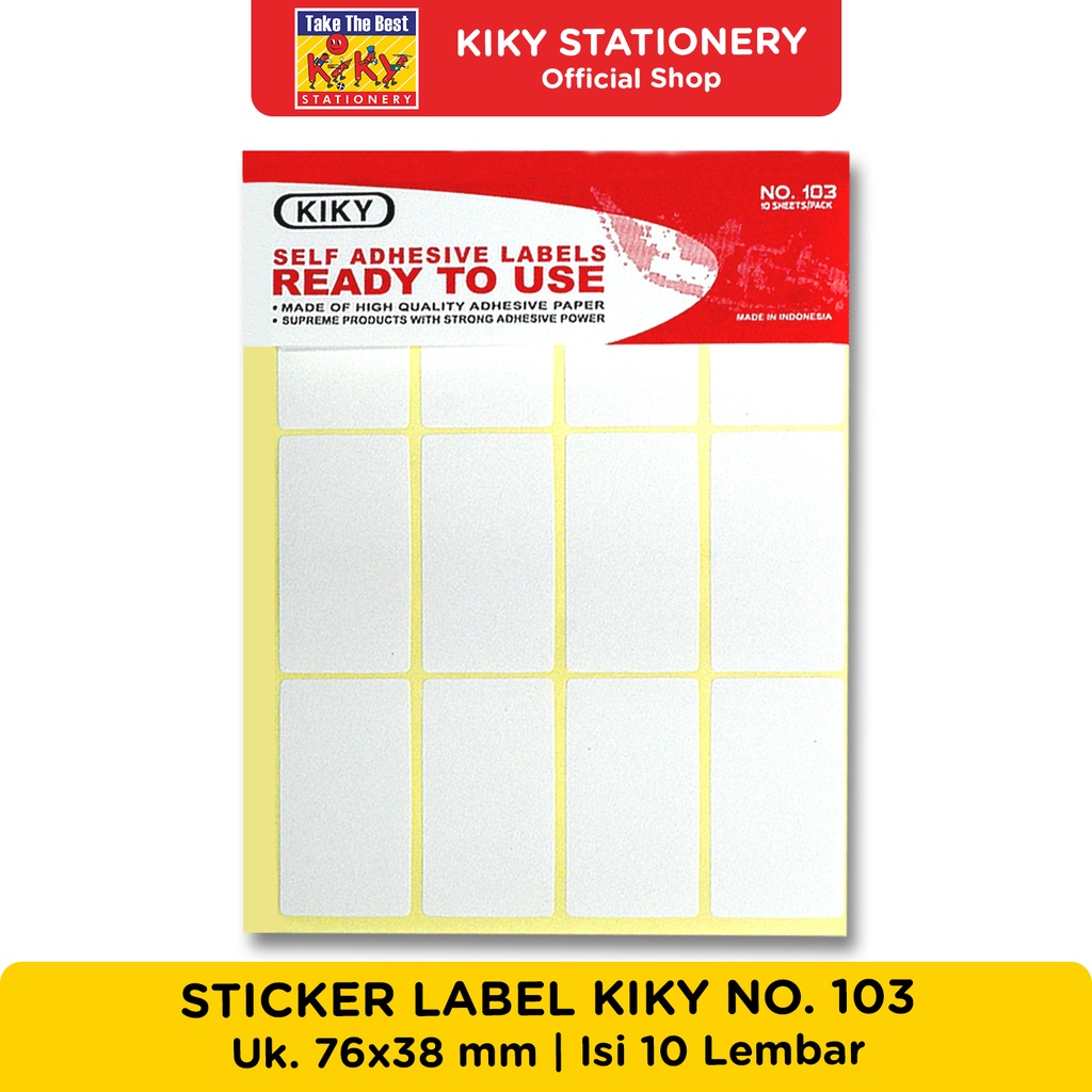

KIKY Sticker Label No. 103 - Isi 10 Lembar/Pak