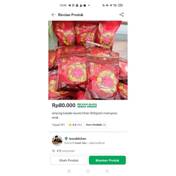 

emping balado pedes manis enak wangi rapuh