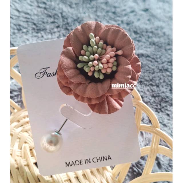 TUSPIN BUNGA KOREA/ TUSPIN SUEDE/ TUSPIN HIJAB BUNGA SUEDE