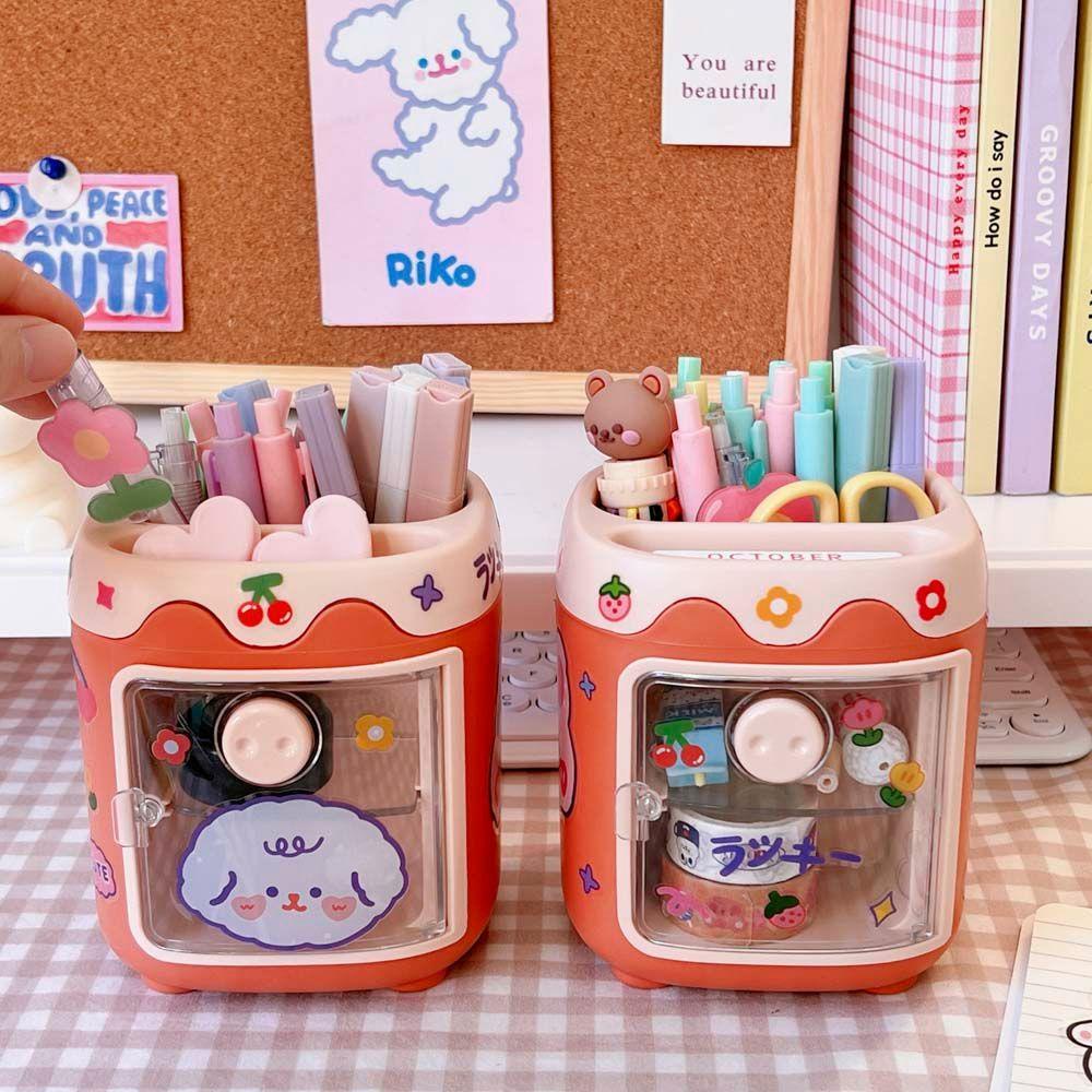 [Elegan] Piggy Pen Holder Kartun Multifungsi Meja Organizer Hadiah Alat Tulis Siswa Perlengkapan Sekolah Tempat Penyimpanan Brush Kosmetik