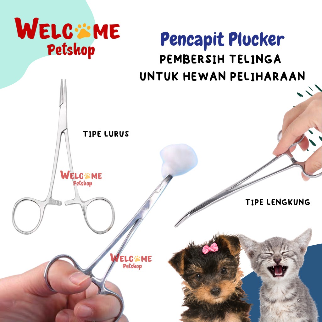 Pencapit Plucker Gunting Pembersih Bulu Telinga Anjing Kucing