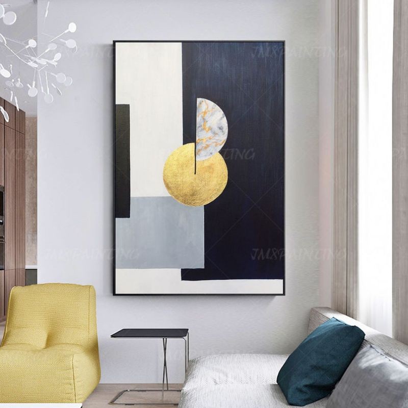 

lukisan decorasi abstrak geometri art acrylic painting on kanvas