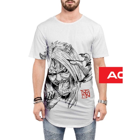 baju kaos longline motif pria distri keren jepang