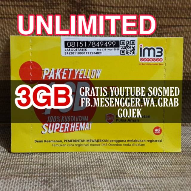 PERDANA DATA 3GB UNLIMITED INDOSAT