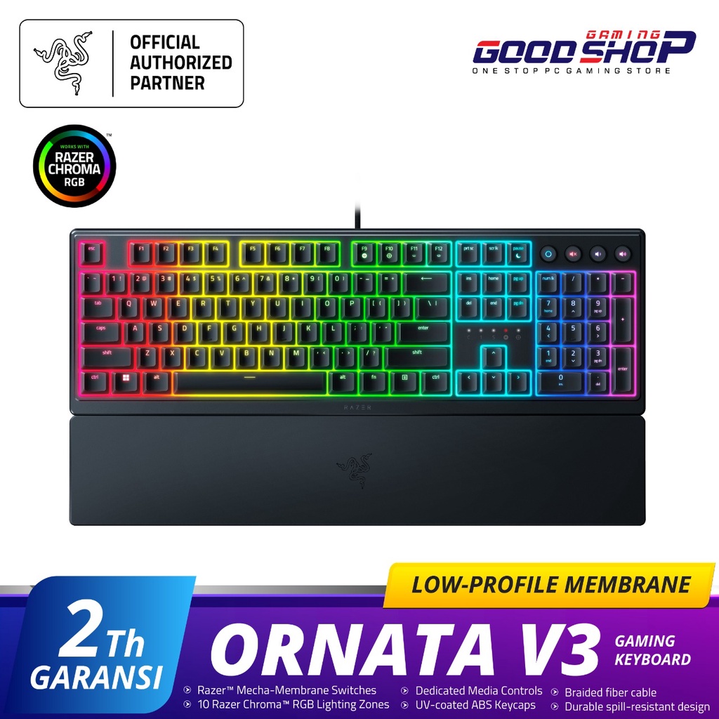 Razer Ornata V3 Low Profile Mecha Membrane RGB - Gaming Keyboard