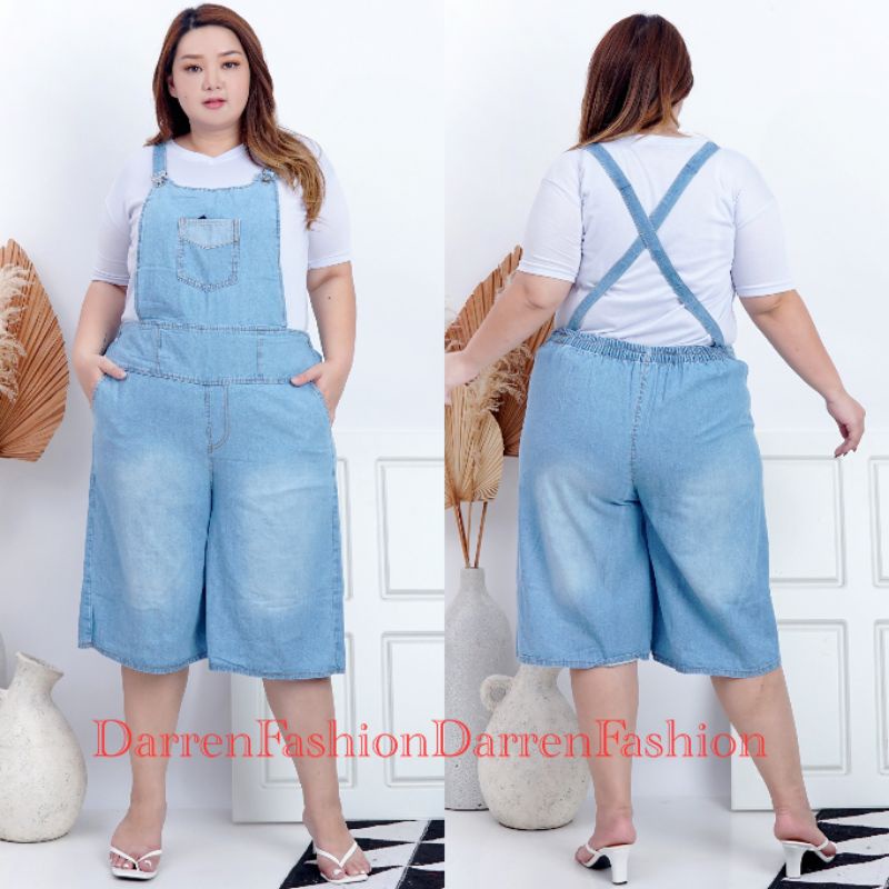 Celana Pendek Overall Jeans Denim Jumbo