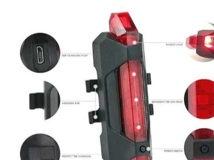 Lampu Belakang Sepeda LED Charger USB / Lampu LED Batterai Charger