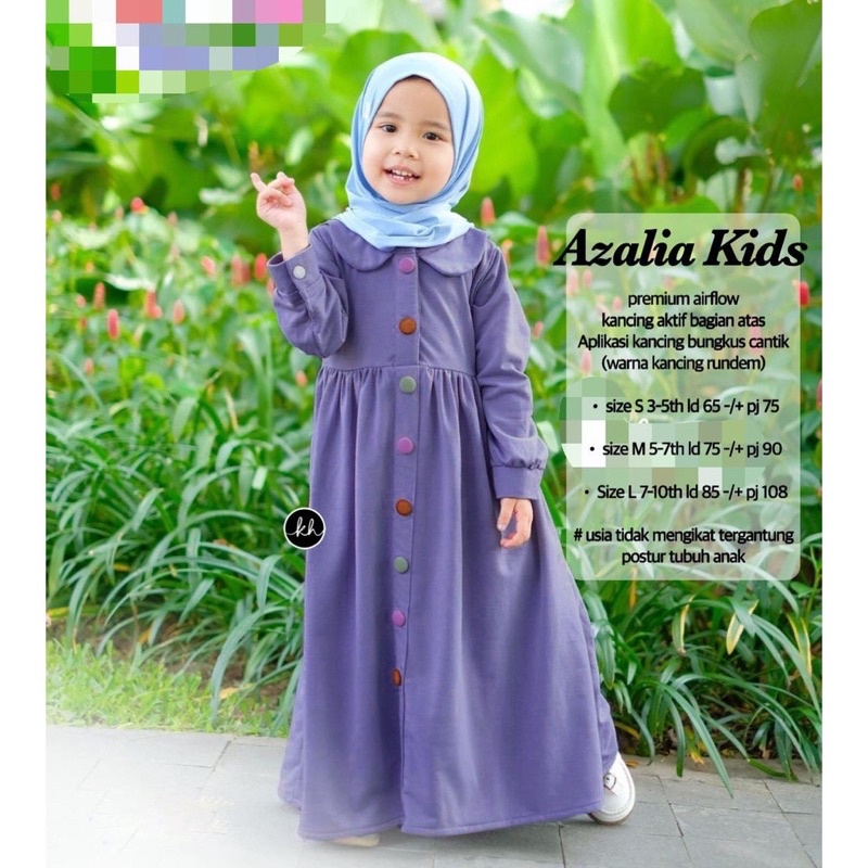 GAMIS ANAK TERBARU AZALIA AIRFLOW PREMIUM BAHAN ADEM 3-10th