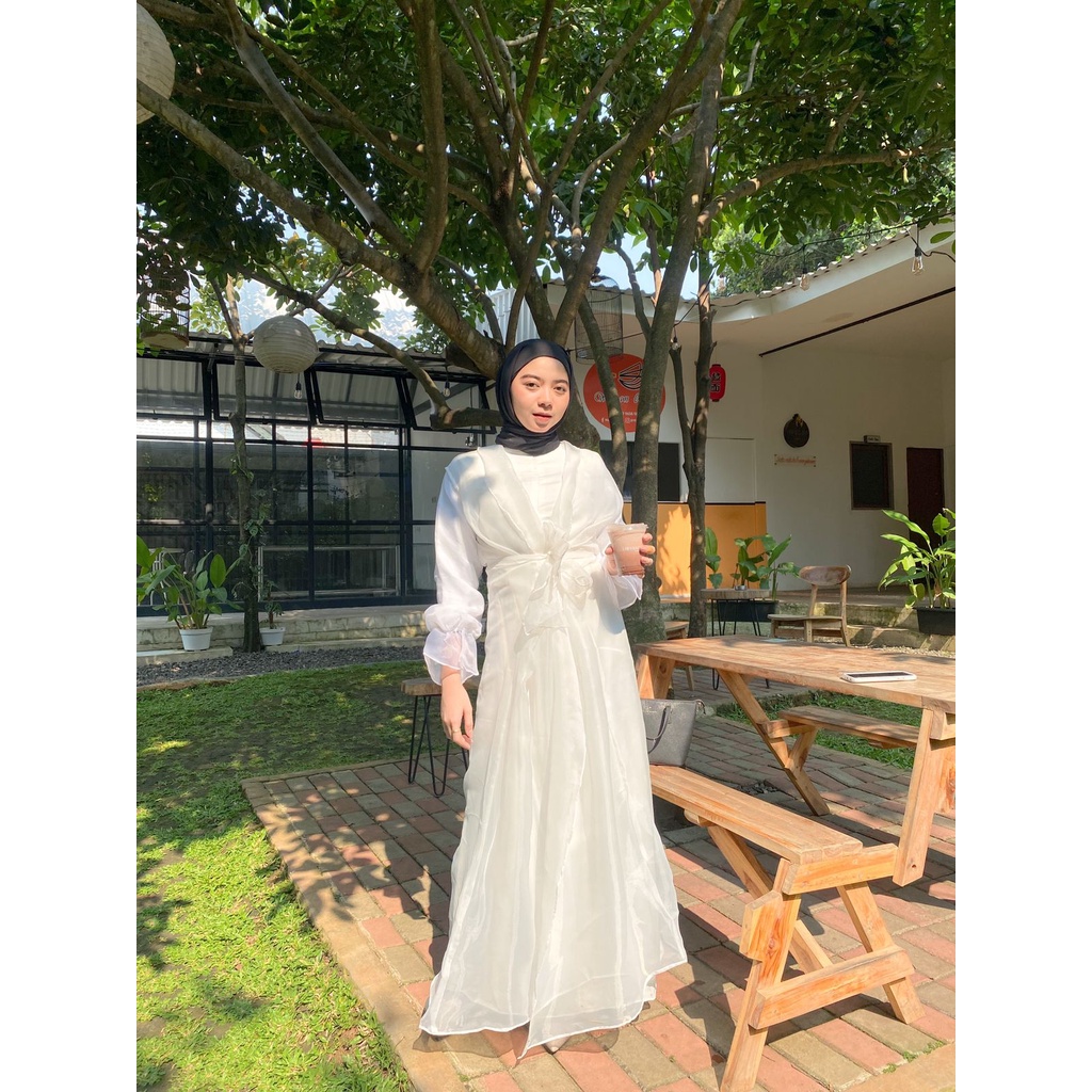 YURA Long Dress Baju Pesta FREE Outer Organza