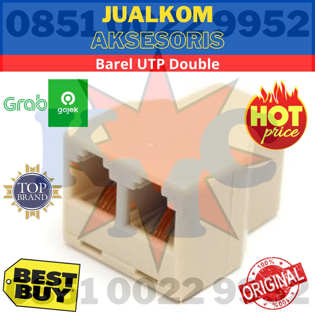 Barrel Barel Konektor RJ45 Penyambung Konektor RJ 45 UTP LAN Double