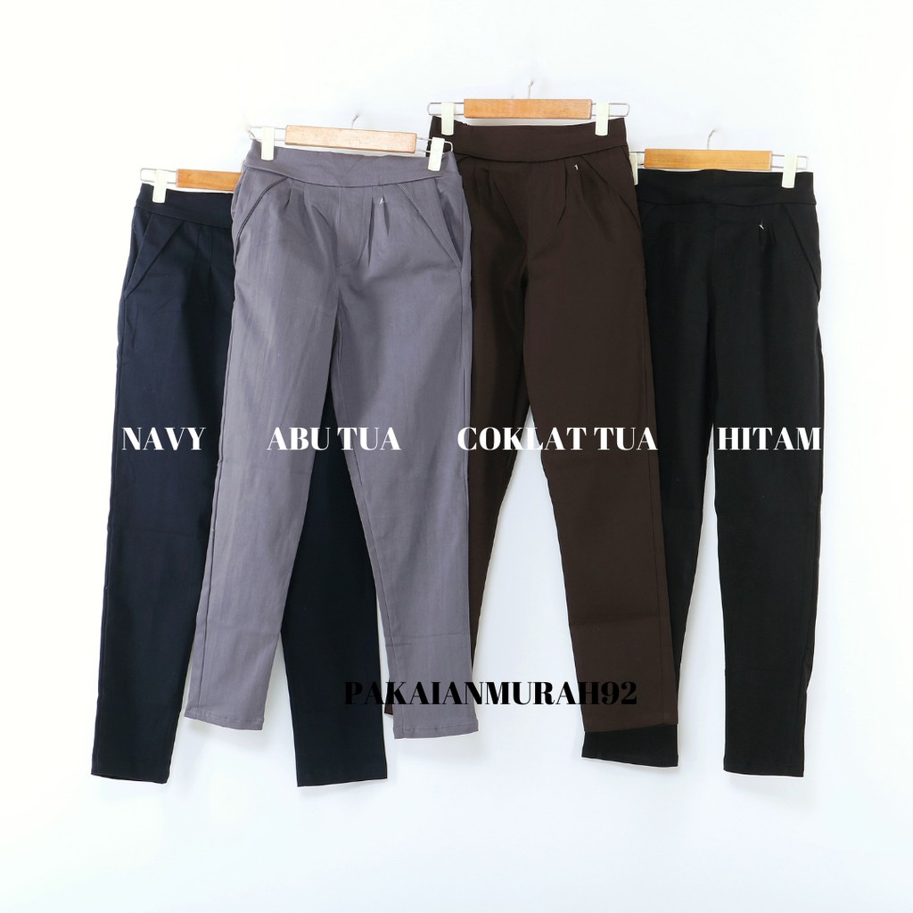 Celana Kerja Wanita Murah Bahan Twill Stretch BB 45 115KG Celana Kerja Wanita Murah Bahan Twill Stretch BB 45 115KG