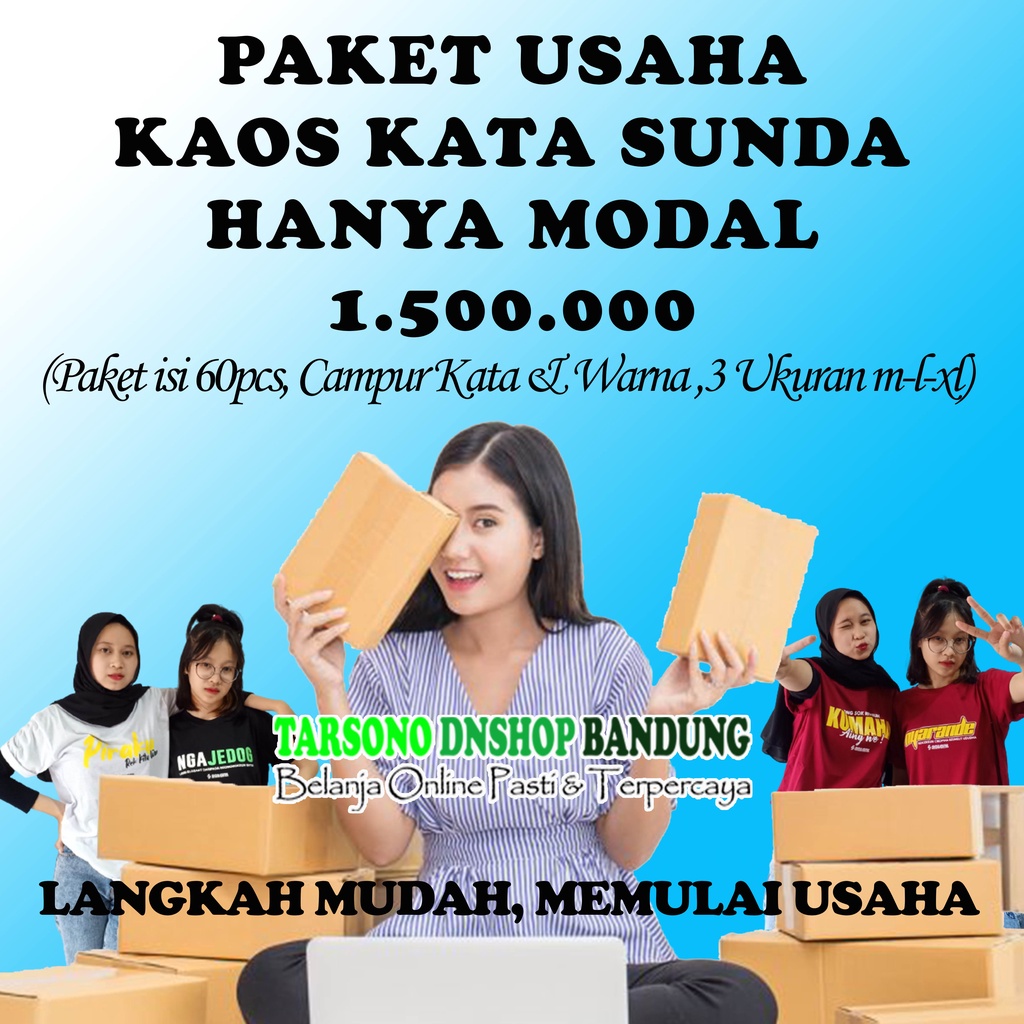 PAKET USAHA KAOS KATA SUNDA | Kaos Pria Wanita Kata Kata Sunda Lucu | Tarsono Dnshop Bandung