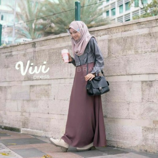 VIVI DRESS Viola (S) / Gamis Milenial dengan Blazer Menyatu / ORIGINAL BY JILBRAVE