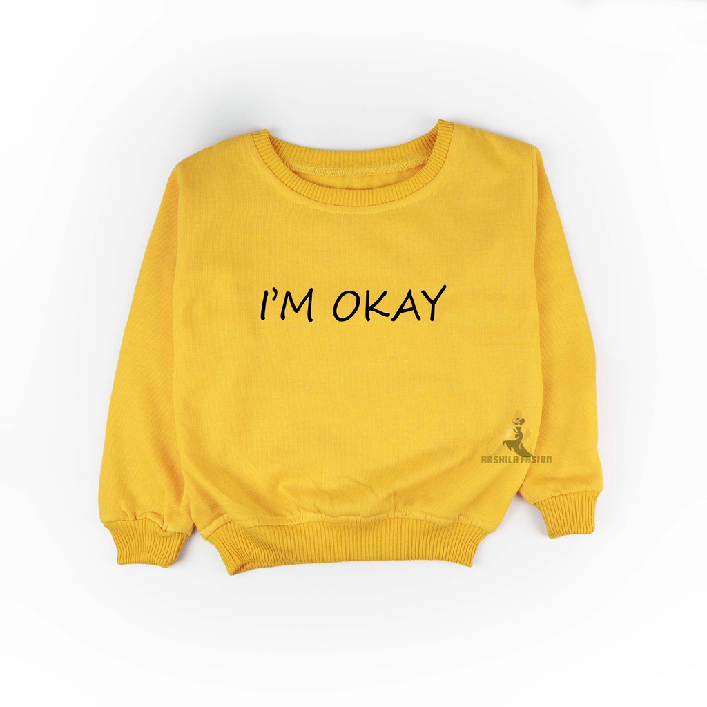 SWEATER POLOS ANAK TANPA KUPLUK SABLON IM OKAY