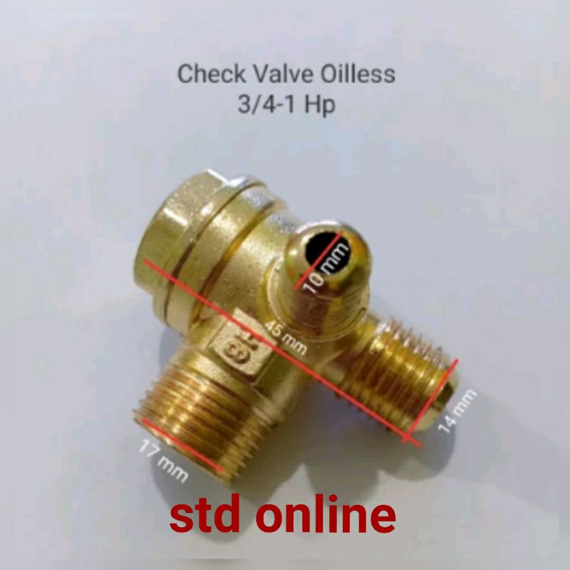 Check valve kompresor oilles chek valve otomatis kompresor oilles