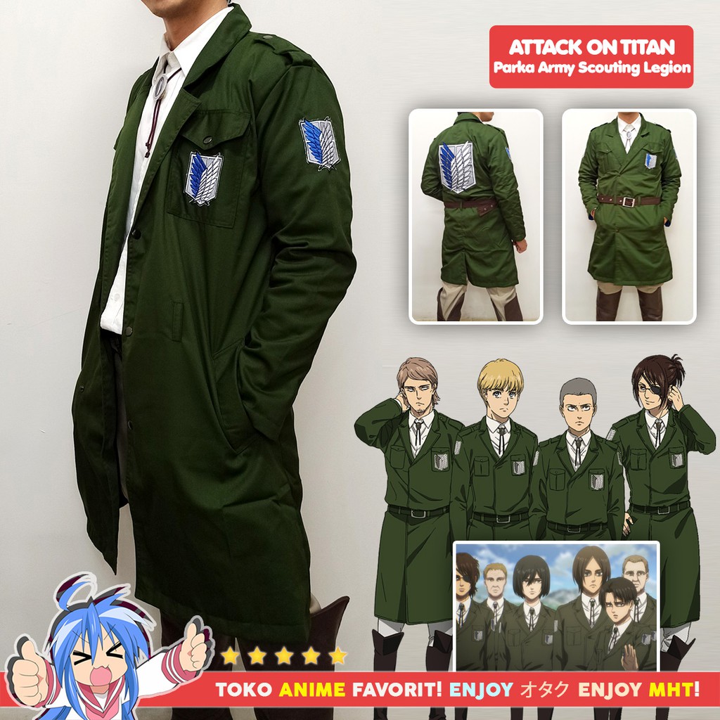 Jaket Parka Military Scouting Legion Survey Corps Paradise Shingeki no Kyojin Attack On Titan AOT