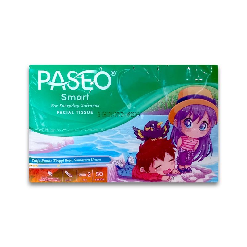 Paseo Facial Tissue Smart 2ply Travel Pack 50 sheet