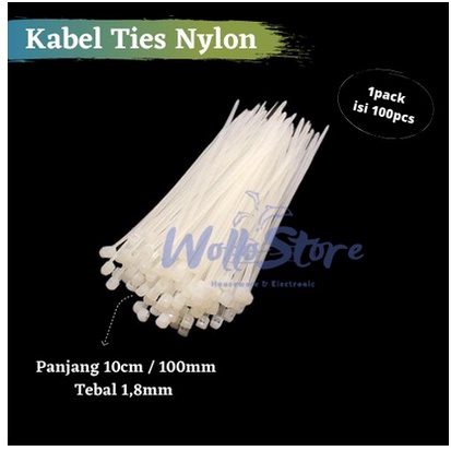 KABEL TIS Cable Ties 10cm Cabel Tie Tali Serut perapih Kabel 10 cm 100pcs