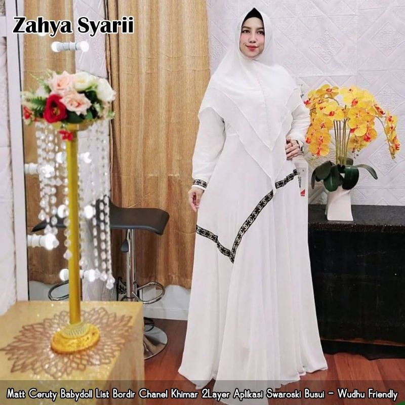 ✔COD GAMIS LEBARAN 2022 ZAHYA SYARI GAMIS SET BUSUI CERUTY BABYDOLL