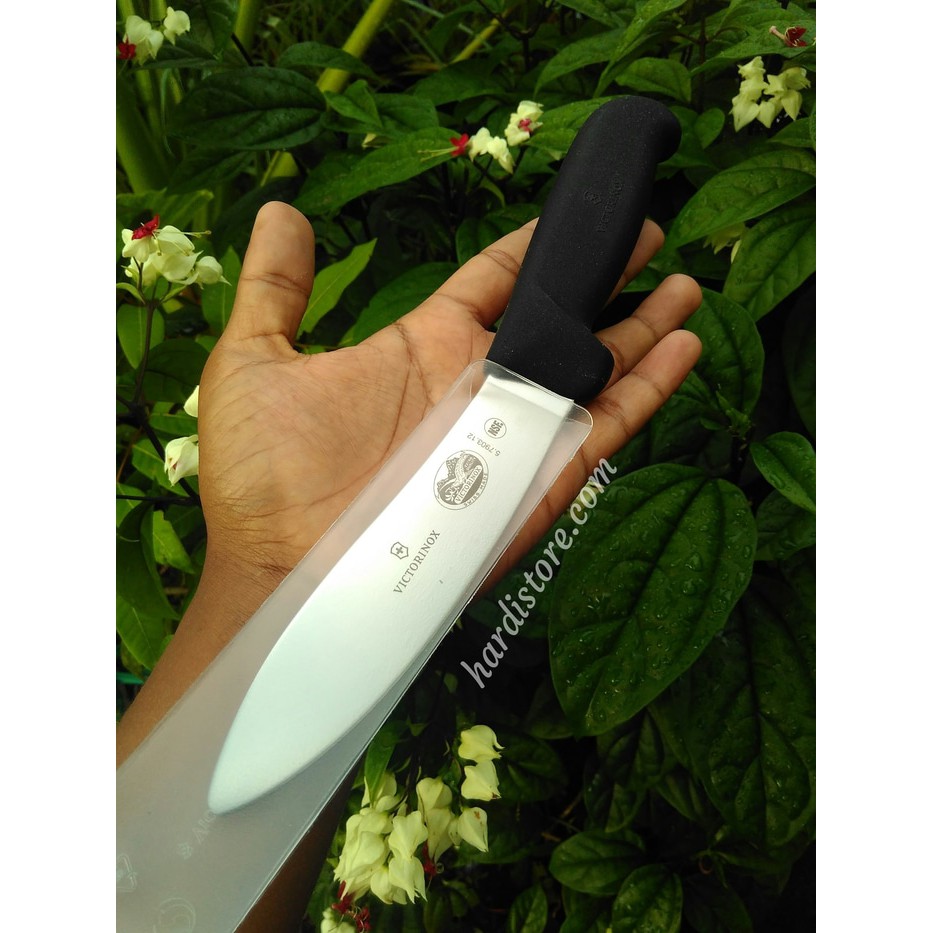 VICTORINOX Pisau Seset Kulit 12 cm Lamb Skinning 5.7903.12 Black Fibrox Handle Original Swiss