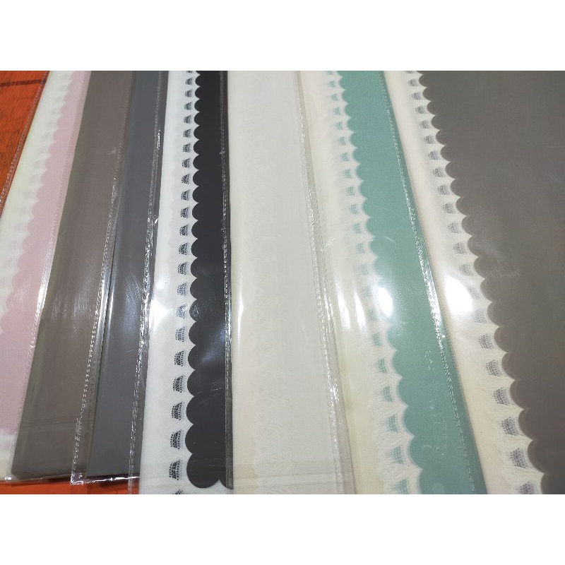 

Keretas cellophane lis rumbay / tissue kretas renda warping bunga