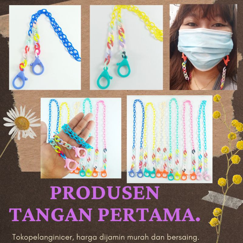 Rantai Masker Akrilik Korea- Tali Gantungan Kalung Masker Strap Lanyard Masker Korea/Strap Mask