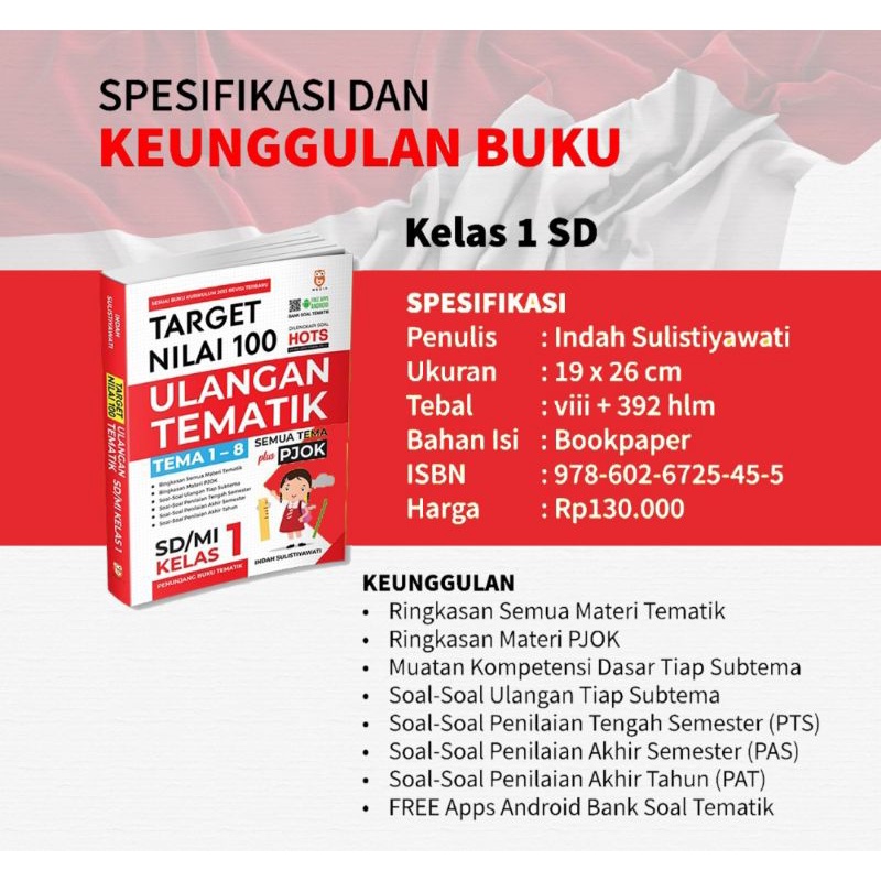 

TARGET NILAI 100 ULANGAN TEMATIK KELAS 1 SD