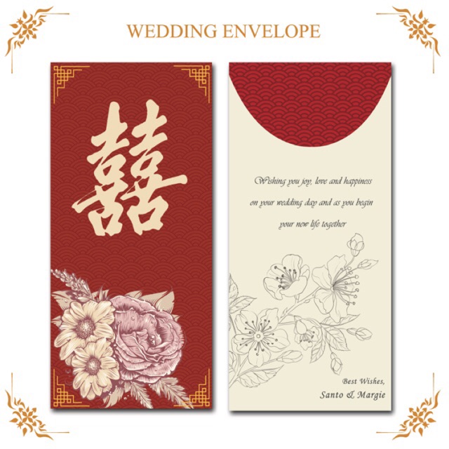 

RED ANGPAO (6pcs) CHINESE WEDDING MONEY ENVELOPE