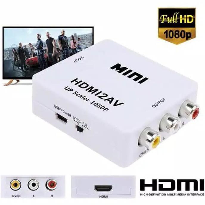 Ready&Siapkirim Rca Av To Hdmi Converter Adapter - Rca To Hdmi Box