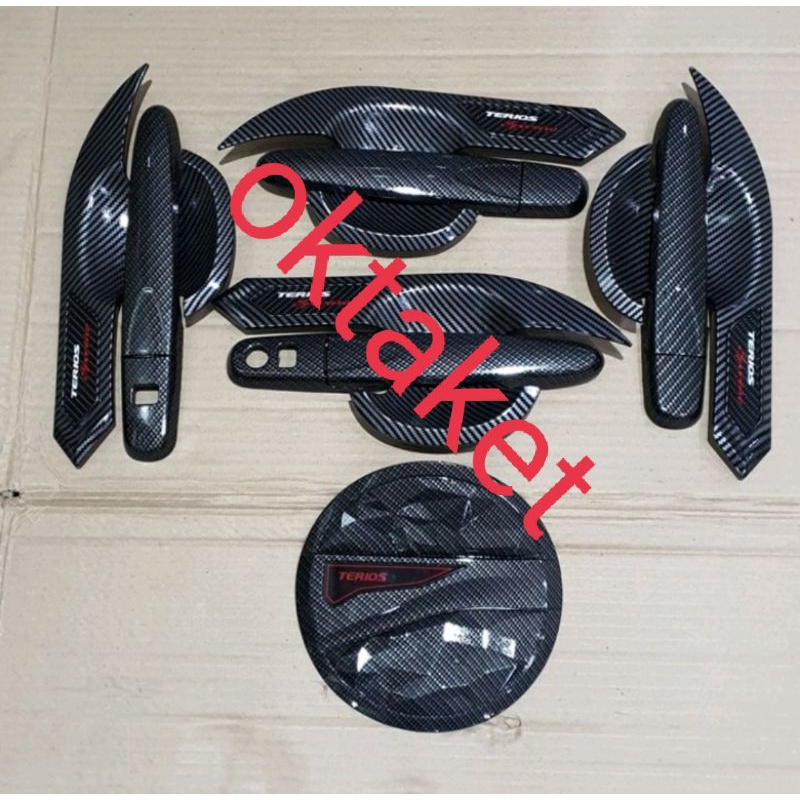 paket outer handle dan tank cover all new  rush Terios 2018-2021 2022 carbon