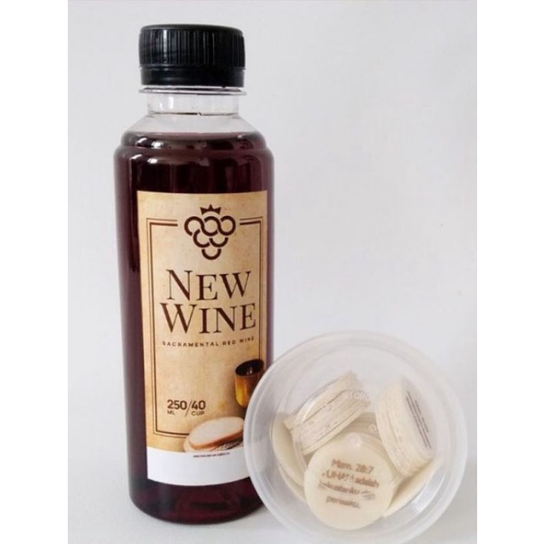 

Anggur Perjamuan Kudus Botol New Wine Isi 250ml + Hosti Ayat uk 3cm
