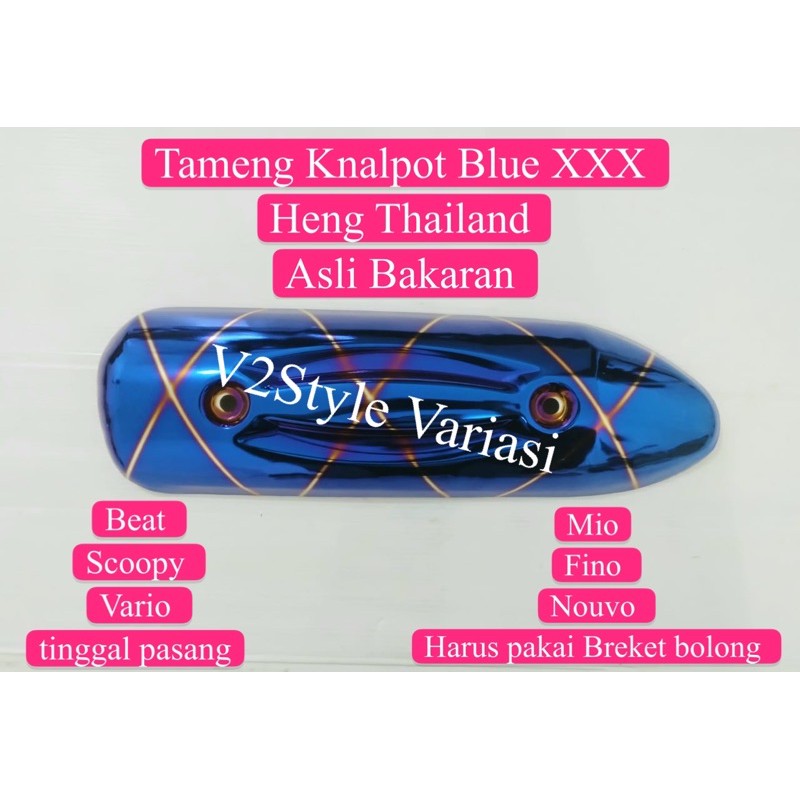 Cover Tameng Knalpot Zoomer Twotone Blue X Heng Thailand Beat Vario Scoopy Mio Nouvo Fino Bakaran