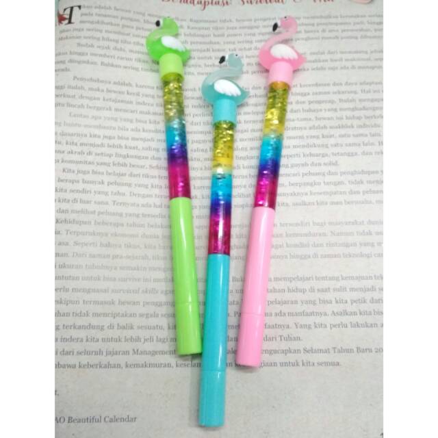 

Pulpen Glitter Flamingo lucu isi 12 pcs