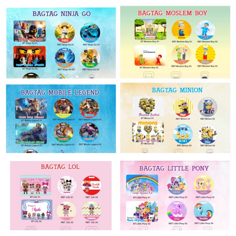 bagtag nama custom untuk tas anak tas bekal koper