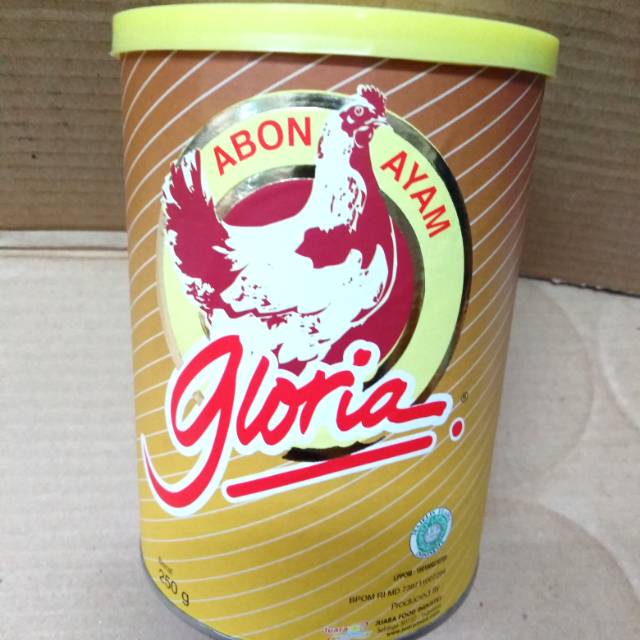 

Abon ayam kemasan kaleng Gloria 250gr