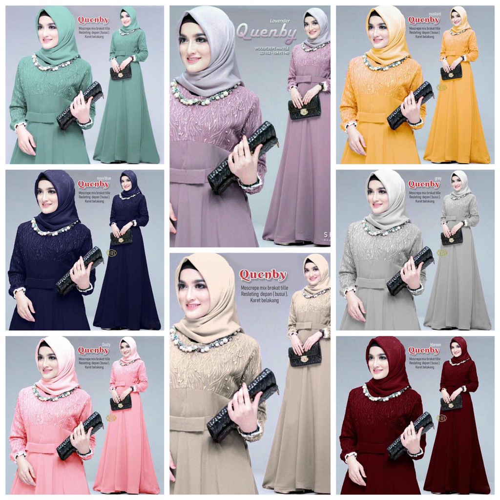 Zola_Batik Gamis Brokat Syari Dress Muslim Quenby - Sari Gamis Quenby