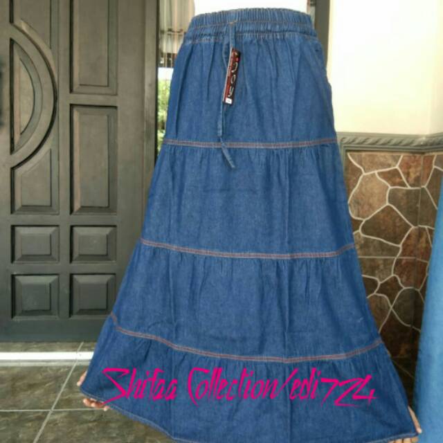 Rok Jeans / Rok Wanita / Rok A Model Canda (BB 50-65 Kg / Dewasa)