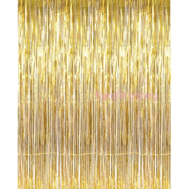 Jual tirai gold emas dekorasi ulang tahun | Shopee Indonesia