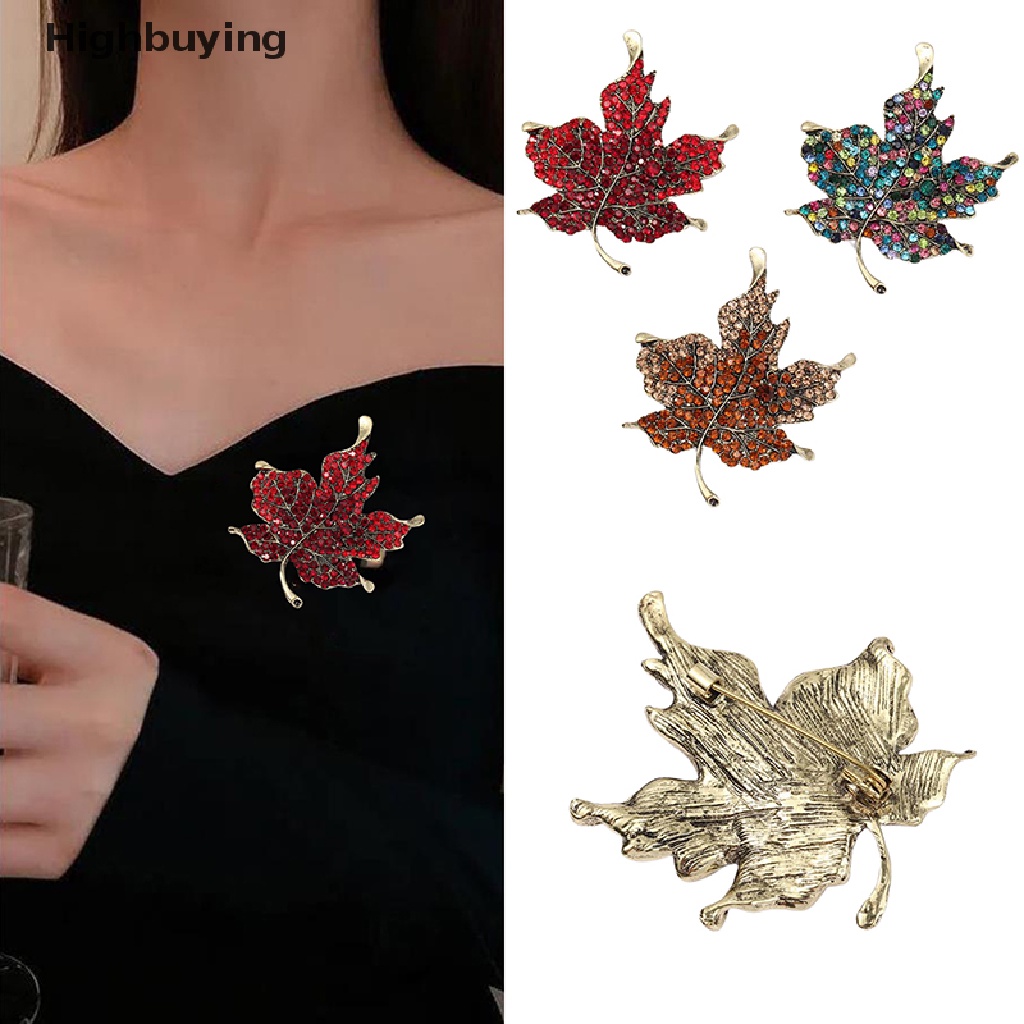 Hbid 1PC Bros Pin Desain Daun Maple Untuk Aksesoris Perhiasan Wanita / Pria / Unisex