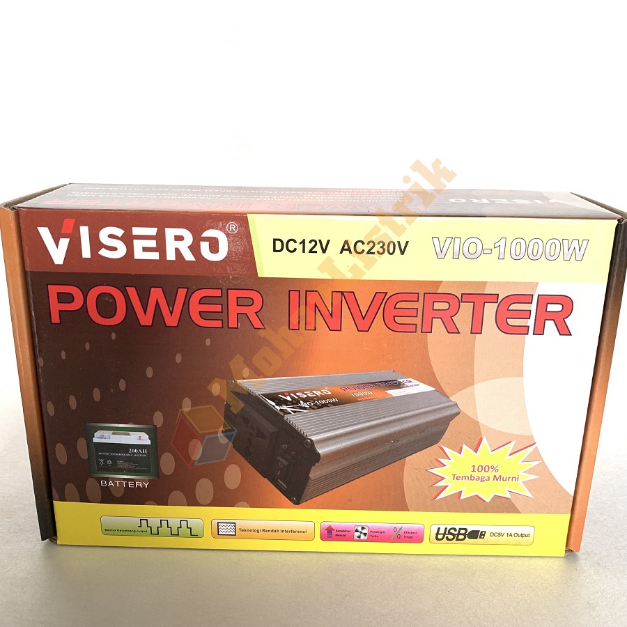 POWER INVERTER VISERO 1000 Watt 1000W DC 12V to 220V PENGUBAH ARUS