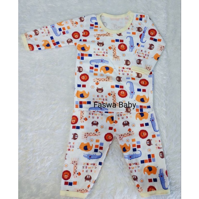 Setelan Panjang Shaqueen Print SNI / Setelan Baju Anak Bayi 6 - 12 Bulan