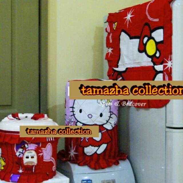 SARUNG GALON, KULKAS, MAGIC COM *HELLO KITTY ANGEL MERAH*