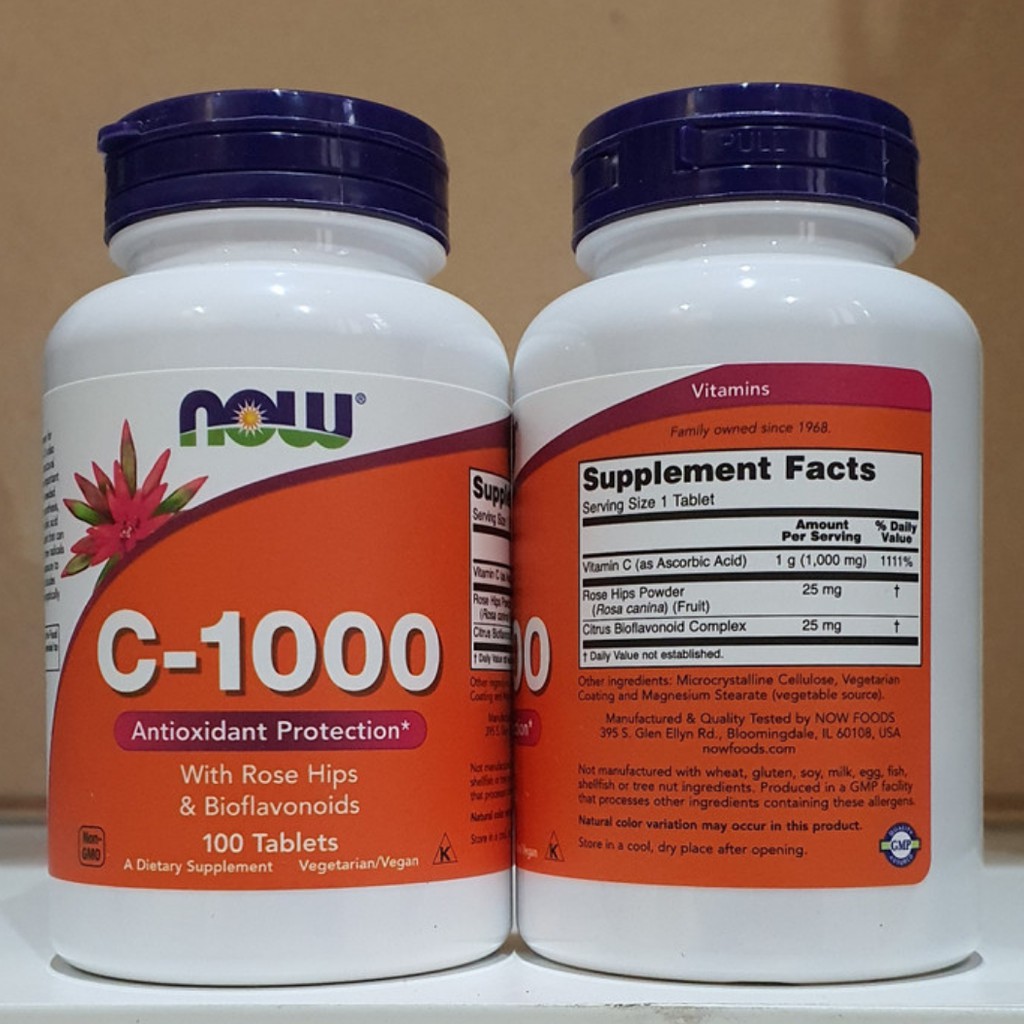 Now Foods C 1000 100 Tablets Now Vitamin C 100 Tablets Shopee Indonesia