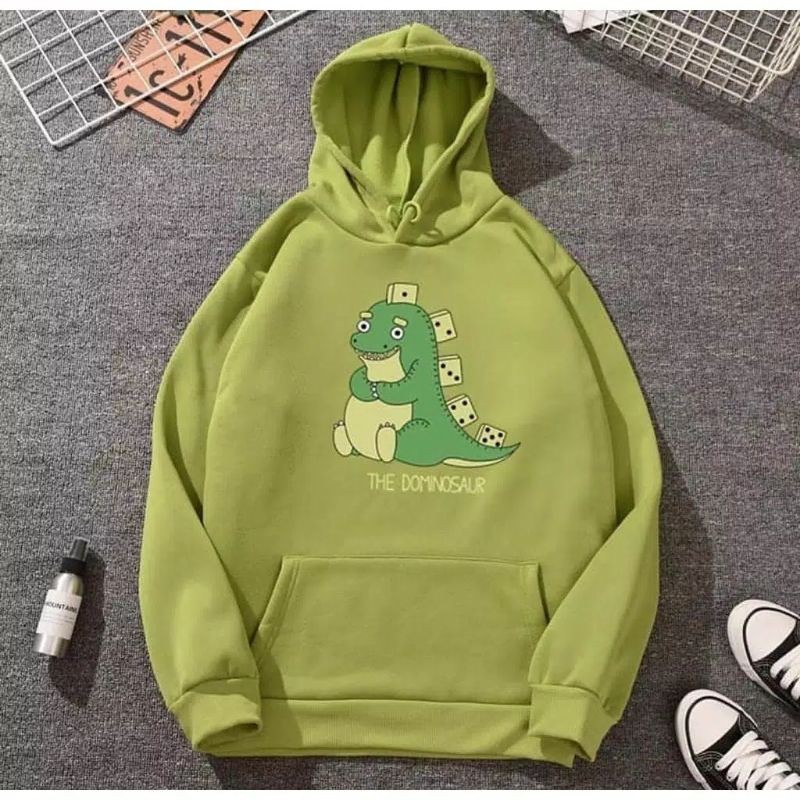 DOMINOSAUR HOODIE WANITA - ATASAN TEBAL PREMIUM