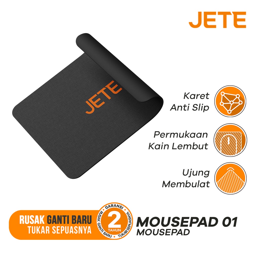 Mouse Pad JETE Mousepad 1 Ukuran Kecil 18 x 22 cm - Anti Slip