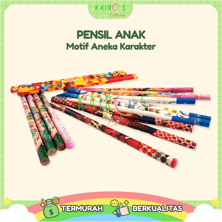 Pensil Anak Karakter Aneka Motif Kartun Lucu