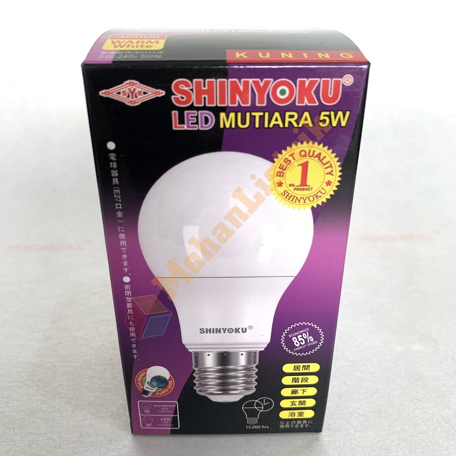 Lampu Led Shinyoku 5 Watt Bohlam Led 5W Bergaransi Putih Kuning