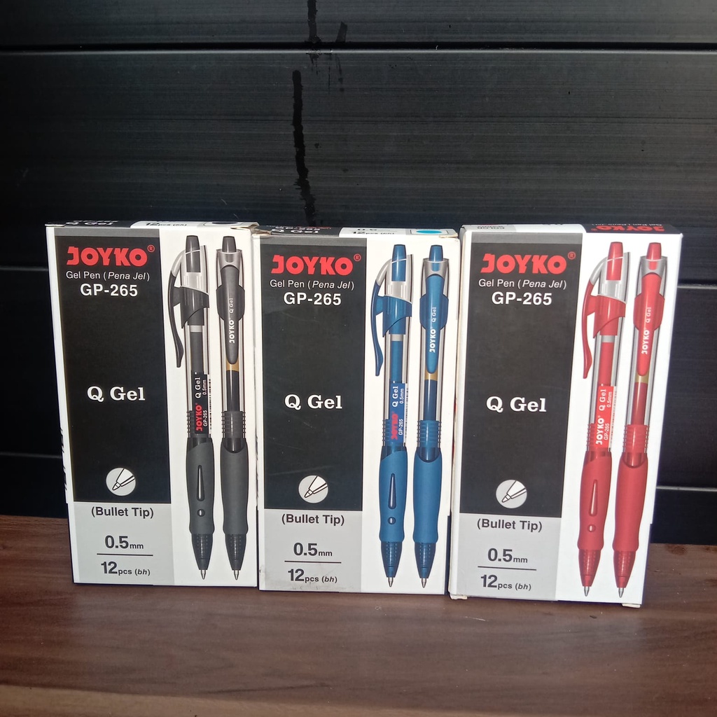 

Grosir 1 Pack Gel Pen Pulpen Joyko GP-265 Q3 Gel 0.5mm /isi 12cs