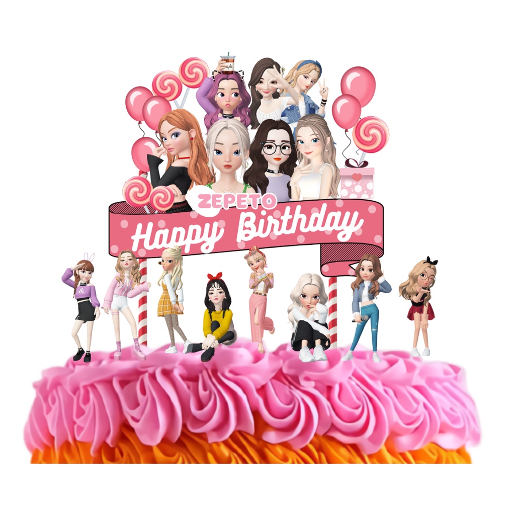 TOPPER ZEPETO /Hiasan kue happy birthday