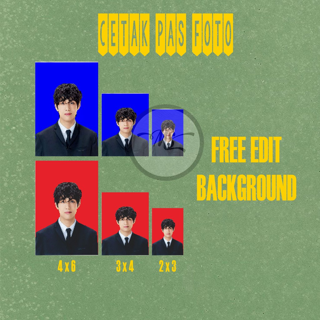 Jasa Cetak Pas Foto terjangkau 2x3 3x4 4x6 Silky BEBAS GANTI BACKGROUND
